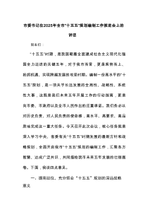 市委书记在2025年全市“十五五”规划编制工作推进会上的讲话