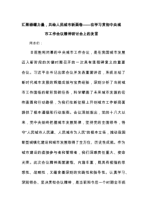 汇聚磅礴力量，共绘人民城市新画卷——在学习贯彻中央城市工作会议精神研讨会上的发言