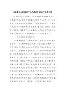 县区委办公室2023年工作总结和2024年工作计划