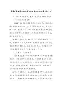 县医疗保障局2023年度工作总结和2024年度工作计划
