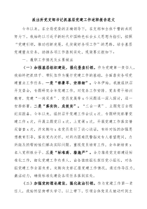 派出所党支部书记抓基层党建工作述职报告范文