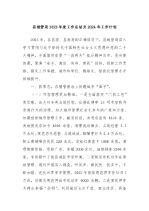 县城管局2023年度工作总结及2024年工作计划