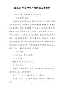 镇2025年安全生产月活动方案案例