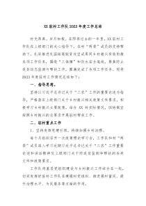 XX驻村工作队20XX年度工作总结
