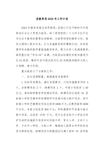 县教育局2024年工作计划