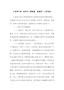 X县审计局改作风提效能抓落实工作总结