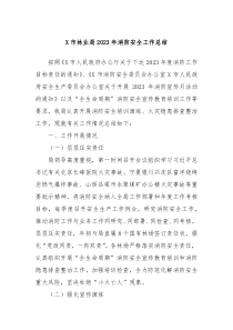 X市林业局20XX年消防安全工作总结