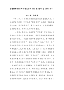县组织部2022年工作总结和2023年工作计划