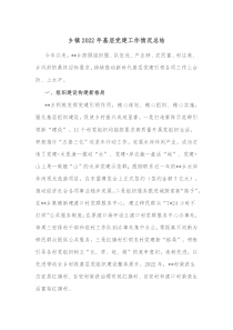 乡镇20XX年基层党建工作情况总结