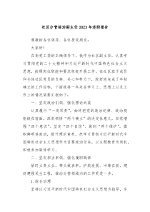 社区分管综治副主任20XX年述职报告