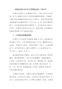 乡镇卫生院20XX年工作情况总结