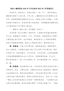 乡镇政协联委会20XX年工作总结和20XX年工作思路
