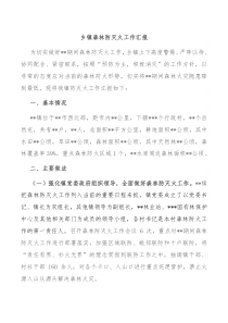 乡镇森林防灭火工作总结汇报
