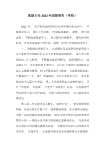系副主任20XX年述职报告学校