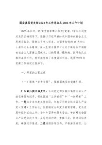 国企基层党支部2023年工作总结及2024年工作计划3