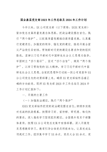 国企基层党支部2023年工作总结及2024年工作计划4
