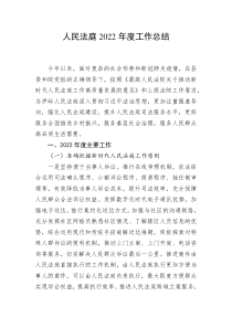 人民法庭20XX年度工作总结