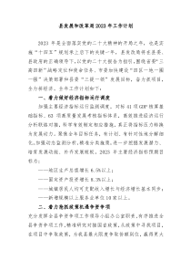工作要点县发展和改革局2023年工作计划