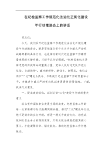在纪检监察工作规范化法治化正规化建设年行动推进会上的讲话