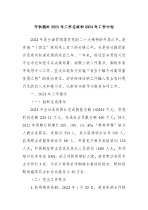 市供销社2023年工作总结和2024年工作计划