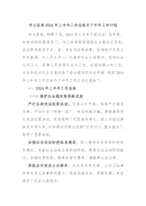 市公安局2024年上半年工作总结及下半年工作计划