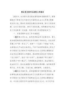 联合党支部书记述职工作报告