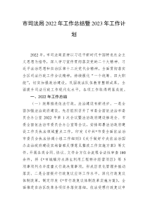 市司法局2022年工作总结暨2023年工作计划
