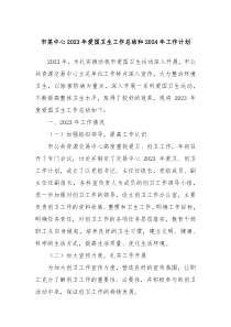 市某中心2023年爱国卫生工作总结和2024年工作计划