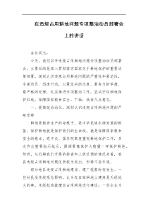 在违规占用耕地问题专项整治动员部署会上的讲话