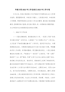 市统计局2022年工作总结及2023年工作计划