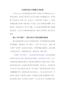 公安局20XX年党建工作总结