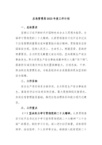 应急管理局2023年度工作计划