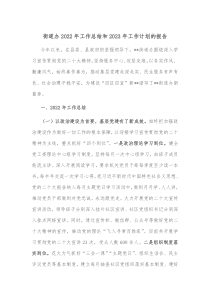 街道办20XX年工作总结和20XX年工作计划的报告