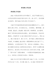 养老院工作总结