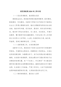 某区财政局2024年工作计划