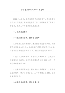 办公室主任个人半年工作总结