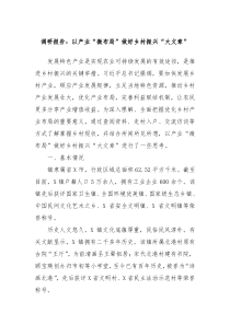 调研报告以产业微布局做好乡村振兴大文章
