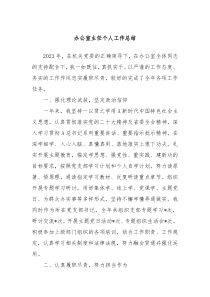 办公室主任个人工作总结
