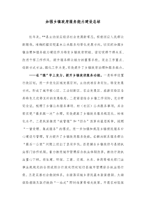 加强乡镇政府服务能力建设总结