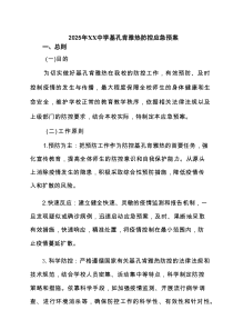 2025年XX中学基孔肯雅热防控应急预案范文