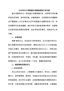 2025年中小学校基孔肯雅热防控工作方案范文