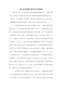 区人力社保局20XX年工作总结