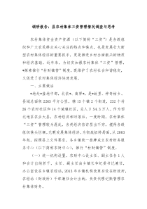 调研报告县农村集体三资管理情况调查与思考