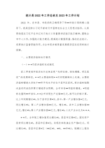 统计局2022年工作总结及2023年工作计划