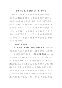 街道2023年工作总结和2024年工作计划