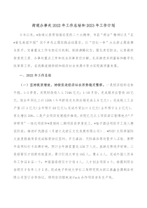 街道办事处2022年工作总结和2023年工作计划
