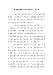 县交通运输局20XX年创文保卫工作总结