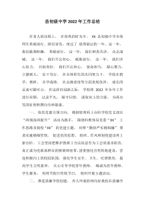 县初级中学20XX年工作总结