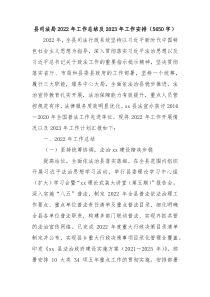 县司法局20XX年工作总结及20XX年工作安排