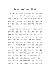 县政协关于20XX年亮点工作总结汇报